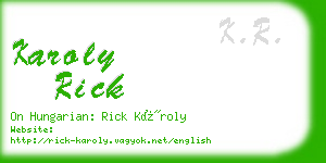 karoly rick business card